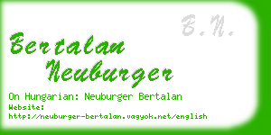 bertalan neuburger business card